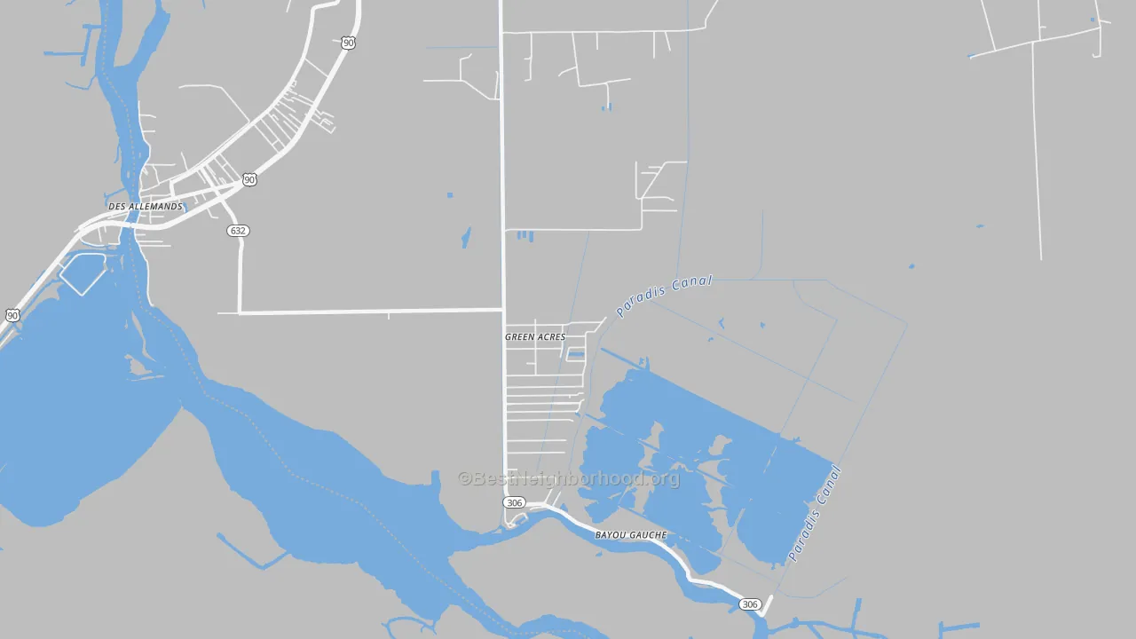 Transit Grade map of Bayou Gauche, LA
