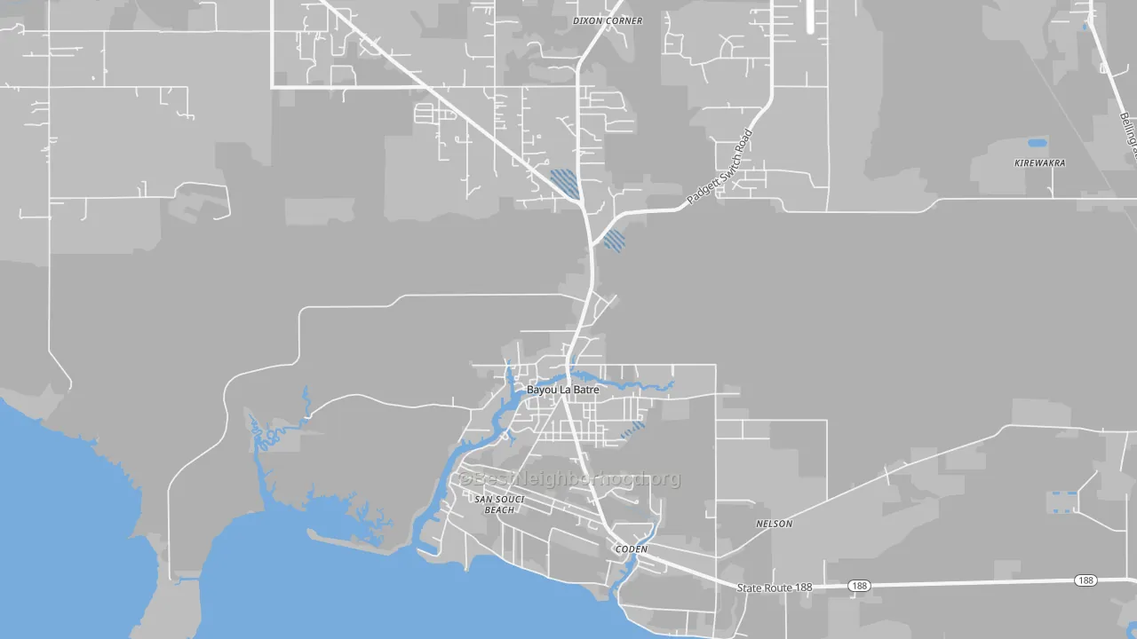 Transit Grade map of Bayou La Batre, AL