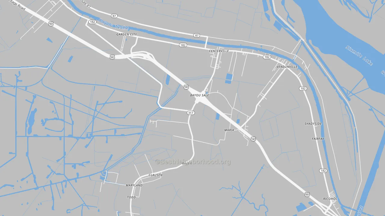 Transit Grade map of Bayou Sale, LA