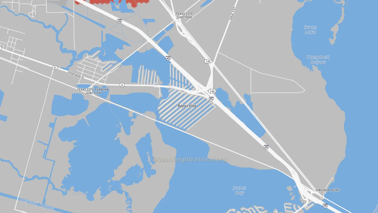 Transit Grade map of Bayou Vista, TX