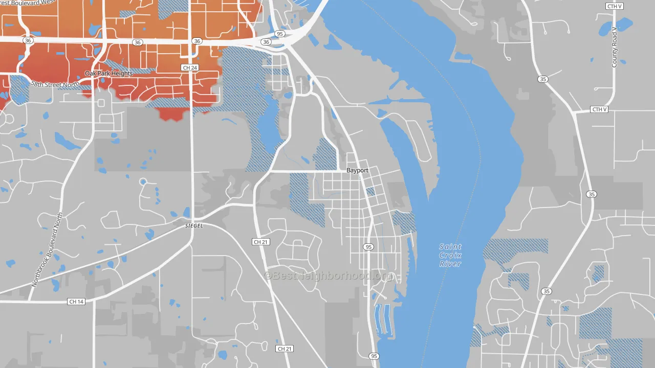 Transit Grade map of Bayport, MN