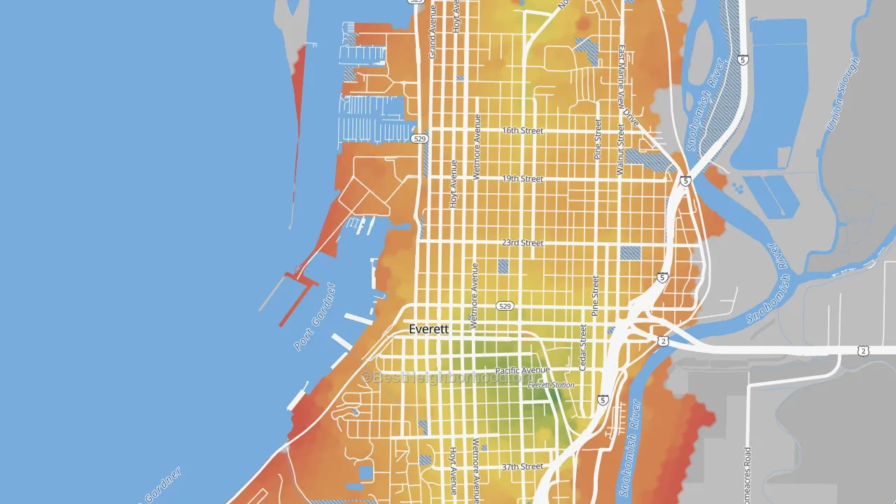 Transit Grade map of Bayside, Everett, WA
