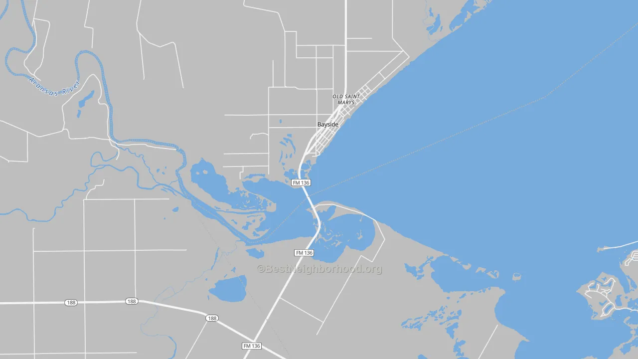 Transit Grade map of Bayside, TX