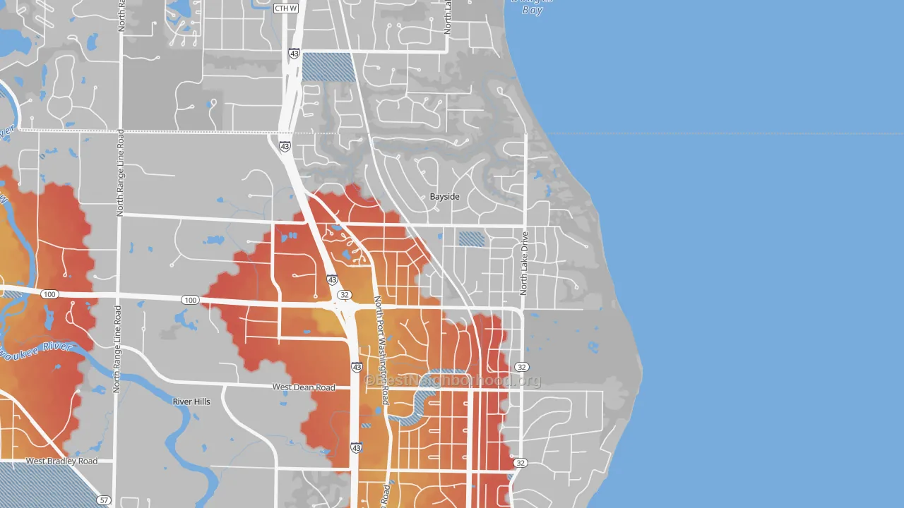 Transit Grade map of Bayside, WI