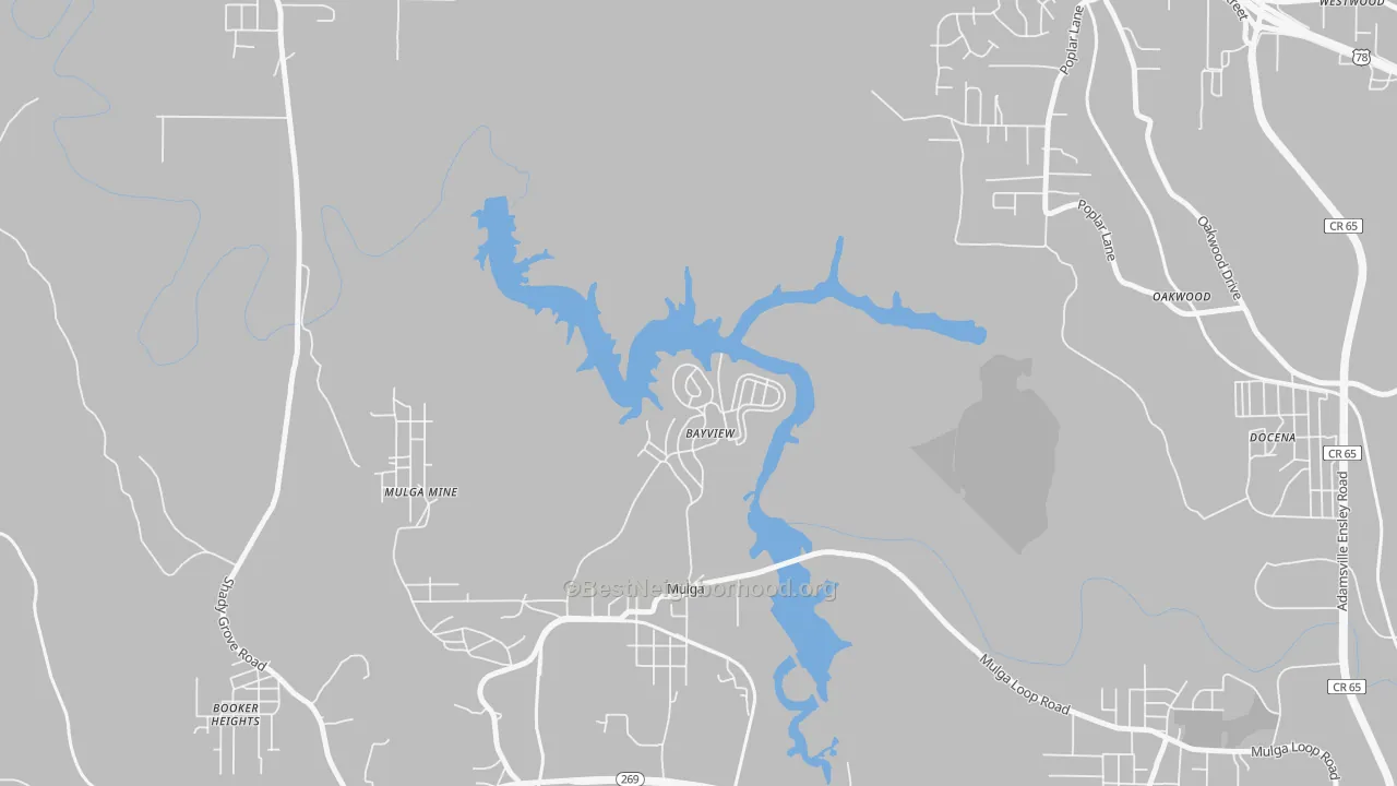 Transit Grade map of Bayview, AL