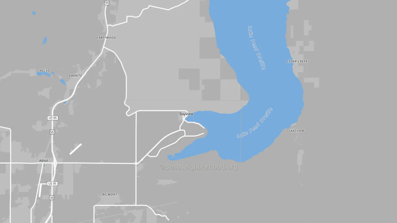 Transit Grade map of Bayview, ID