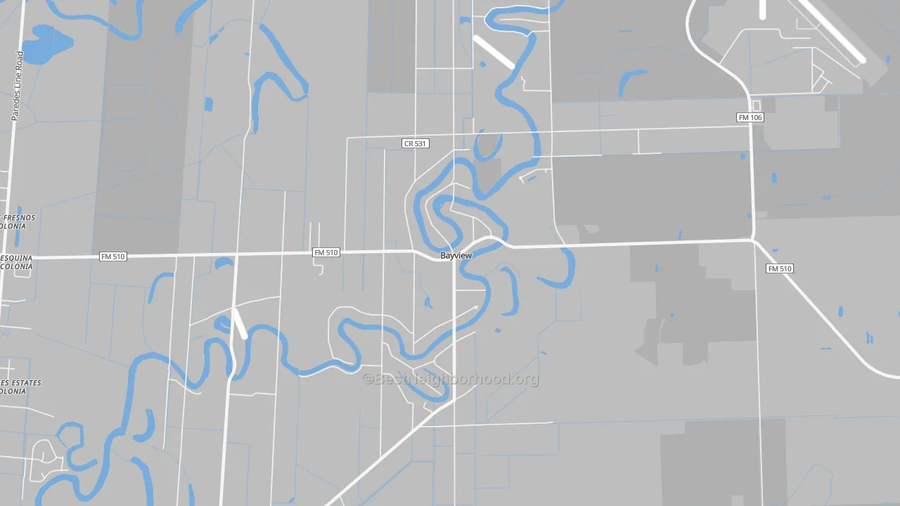 Transit Grade map of Bayview, TX
