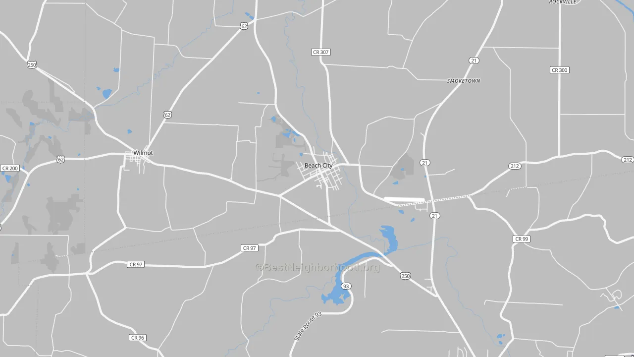 Transit Grade map of Beach City, OH