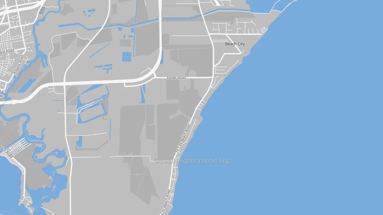 Transit Grade map of Beach City, TX