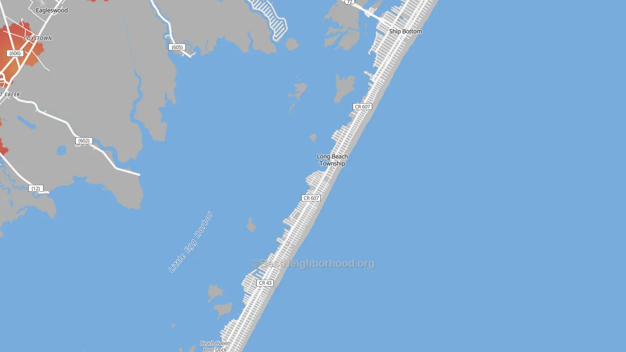 Transit Grade map of Beach Haven, NJ