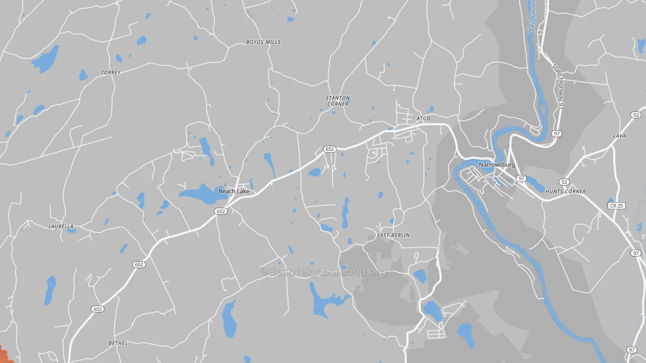 Transit Grade map of Beach Lake, PA