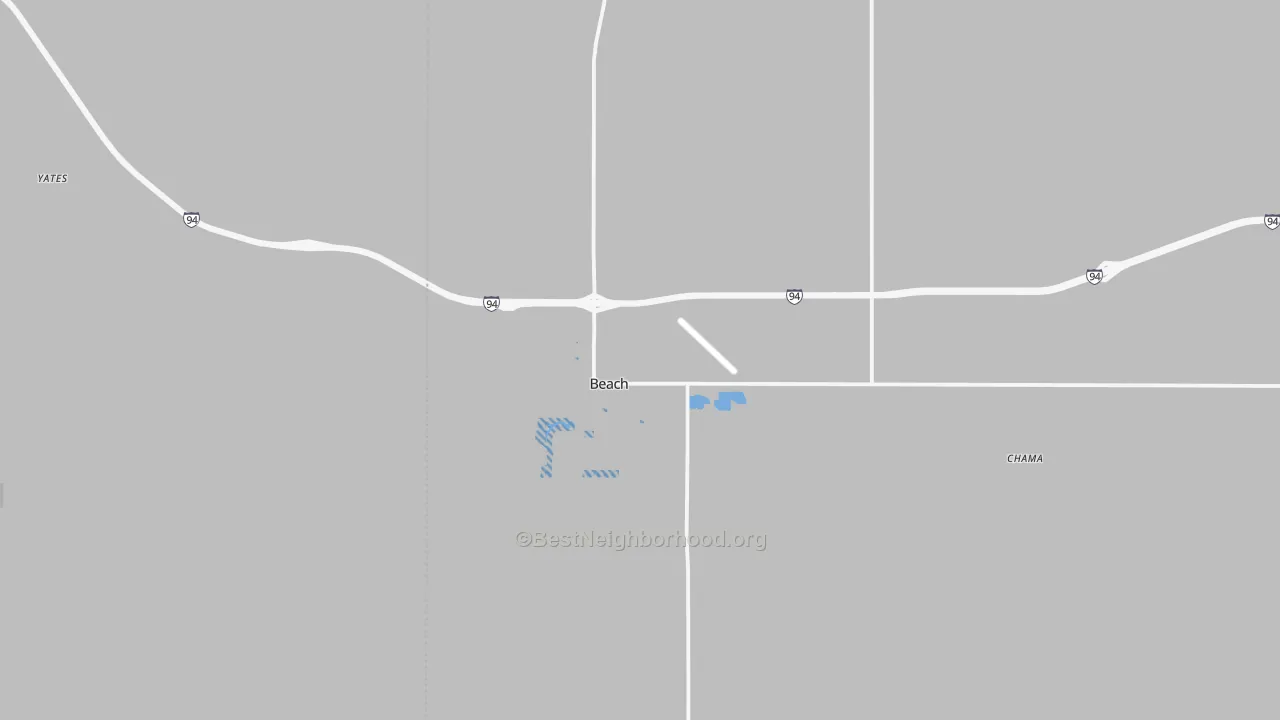 Transit Grade map of Beach, ND
