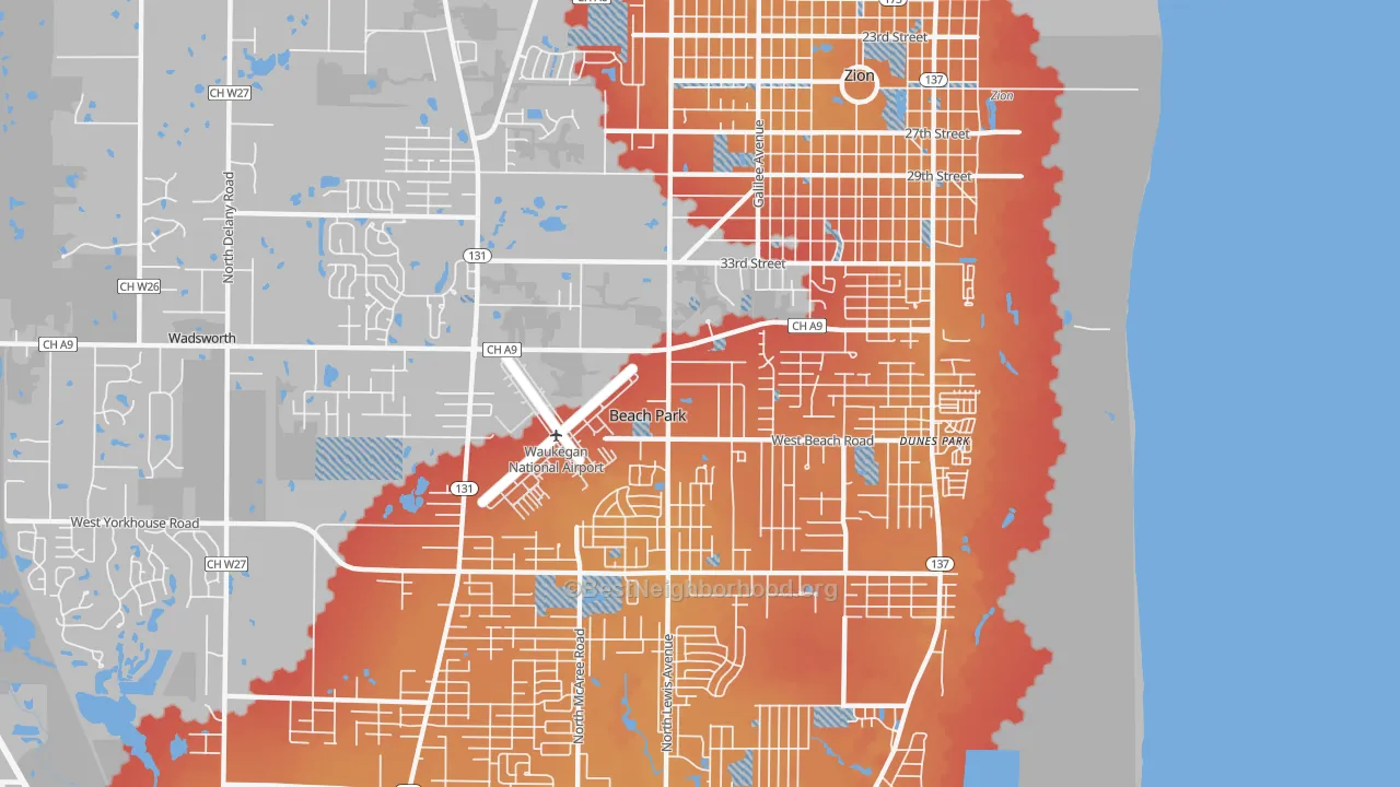 Transit Grade map of Beach Park, IL
