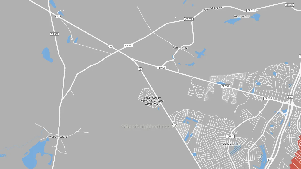 Transit Grade map of Beach View, NJ