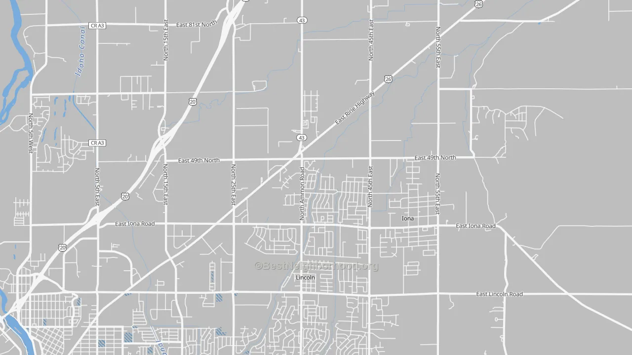 Transit Grade map of Beachs Corner, ID
