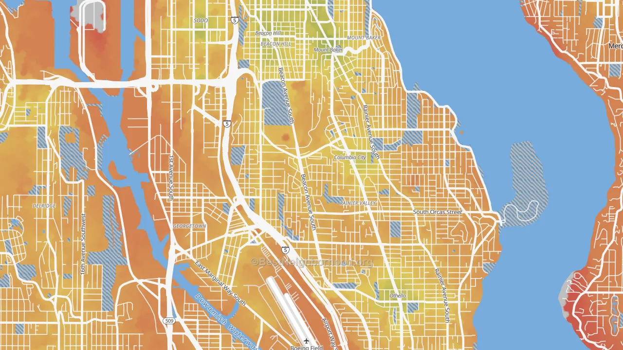 Transit Grade map of Beacon Hill, Seattle, WA