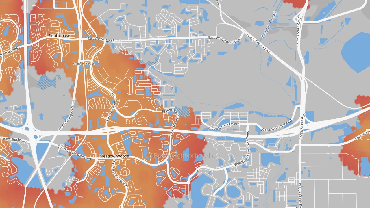 Transit Grade map of Beacon Park, Meadow Woods, FL