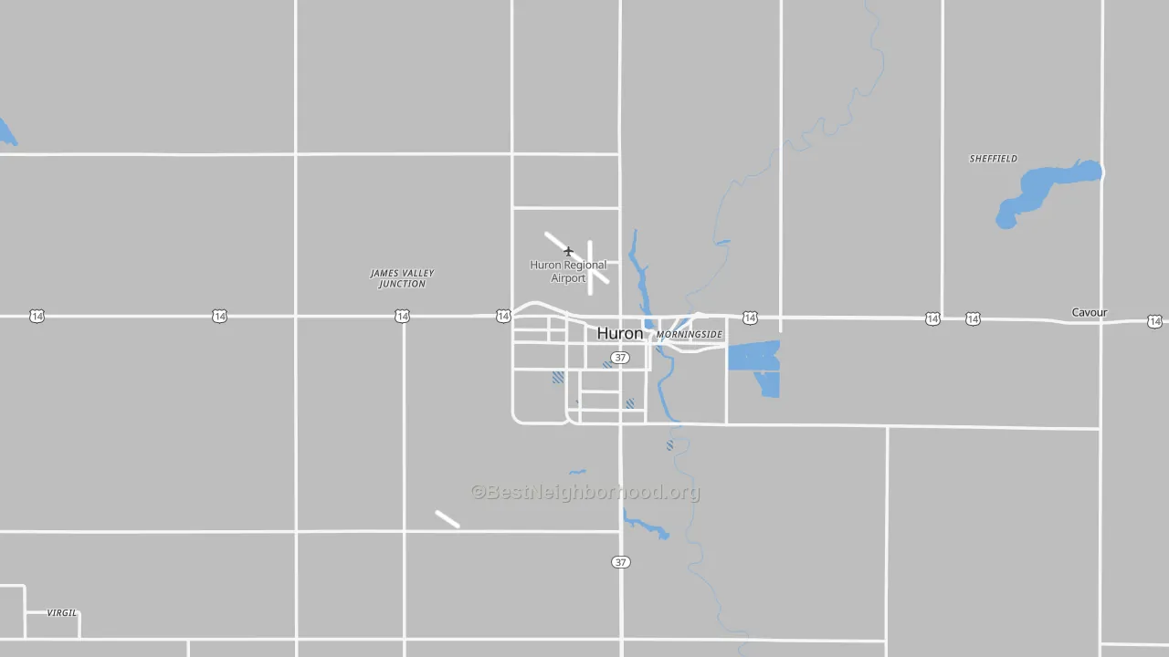 Transit Grade map of Beadle County, SD