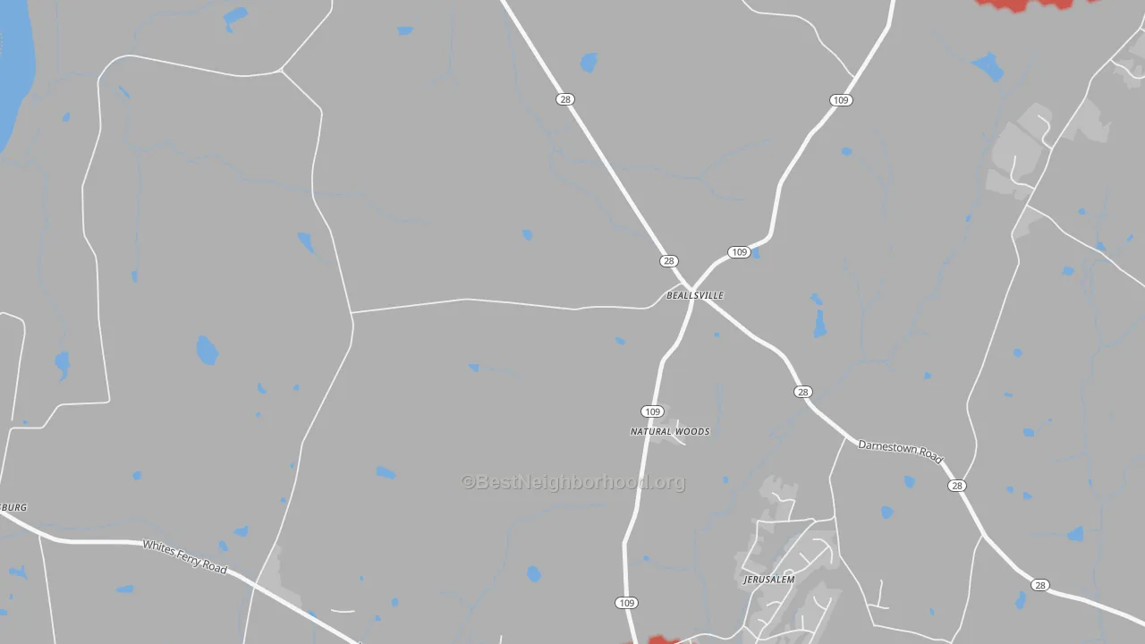 Transit Grade map of Beallsville, MD