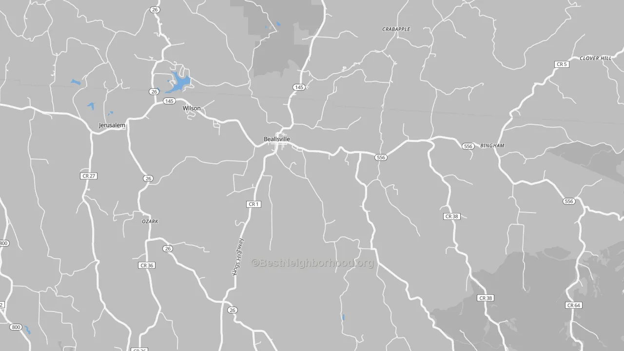 Transit Grade map of Beallsville, OH