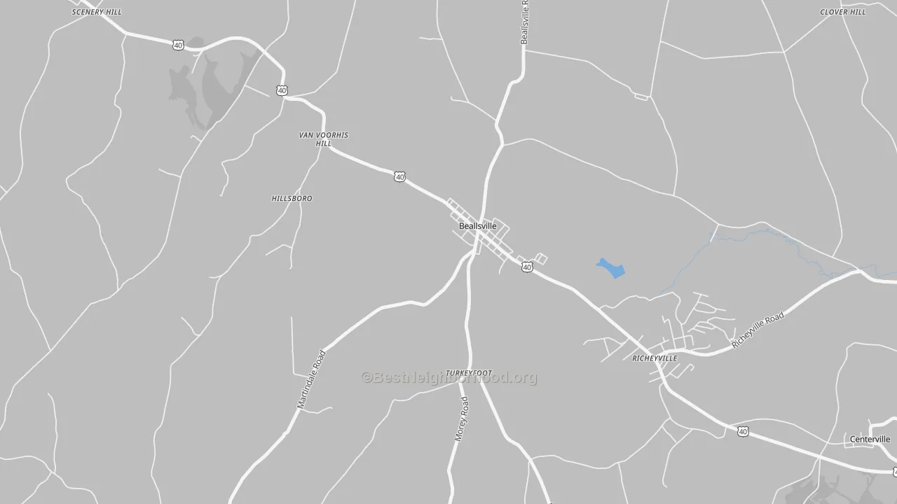 Transit Grade map of Beallsville, PA