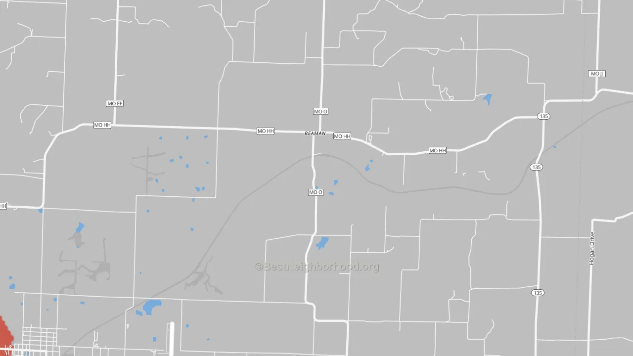 Transit Grade map of Beaman, MO