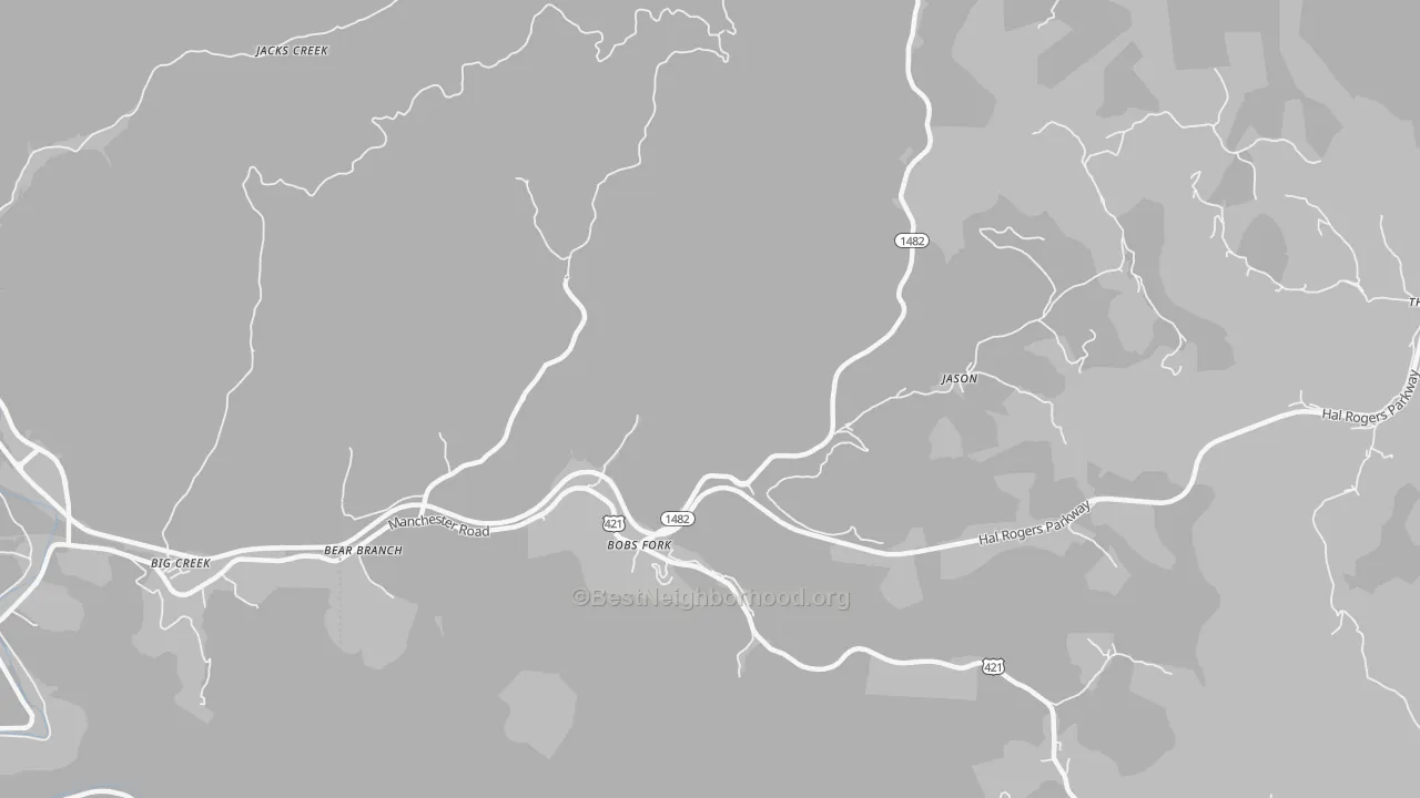 Transit Grade map of Bear Branch, KY