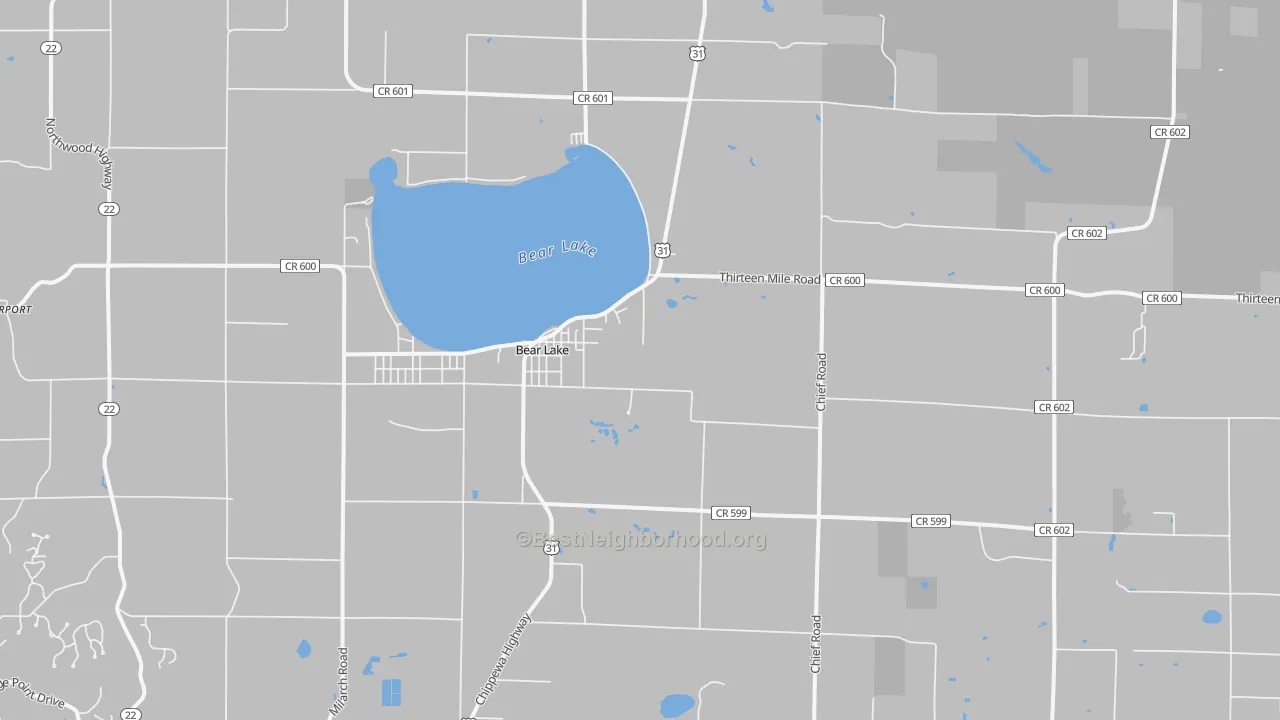 Transit Grade map of Bear Lake, MI