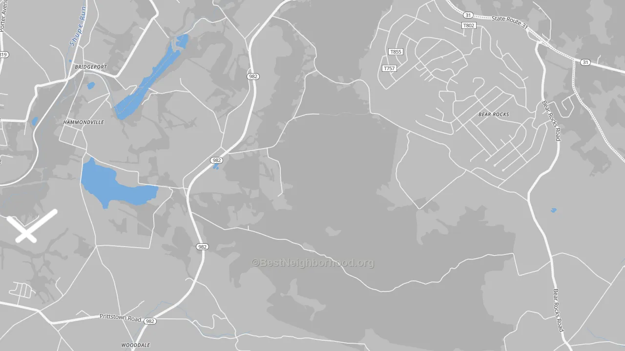 Transit Grade map of Bear Rocks, PA