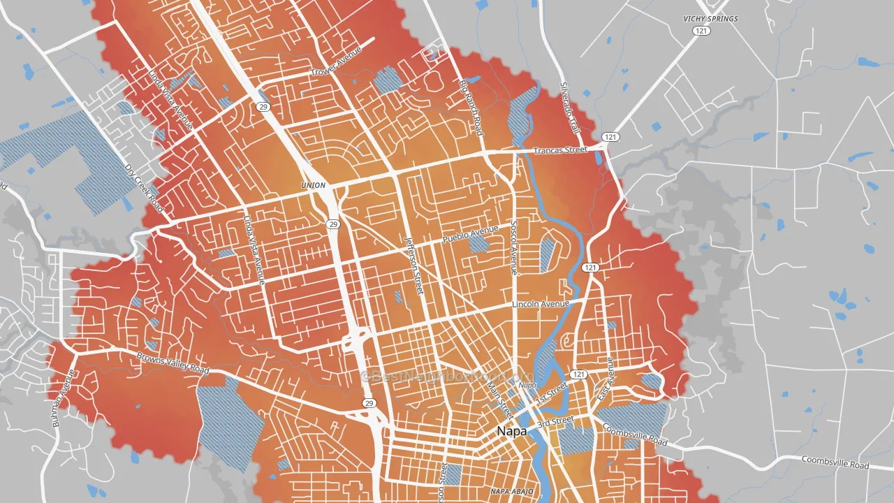 Transit Grade map of Beard, Napa, CA