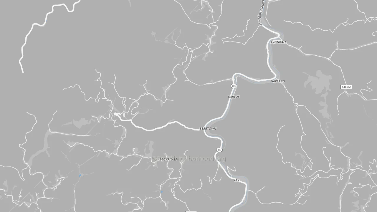 Transit Grade map of Beartown, WV
