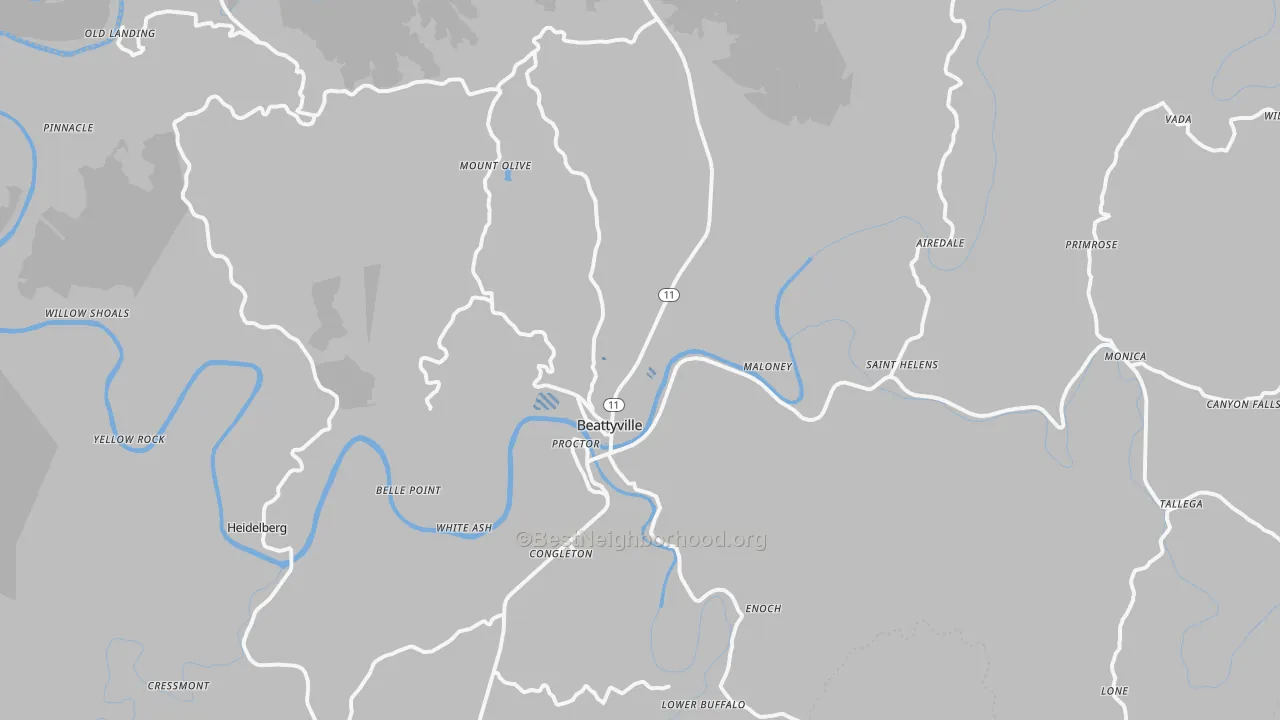 Transit Grade map of Beattyville, KY