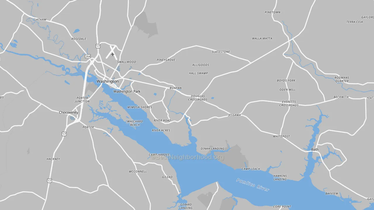 Transit Grade map of Beaufort County, NC