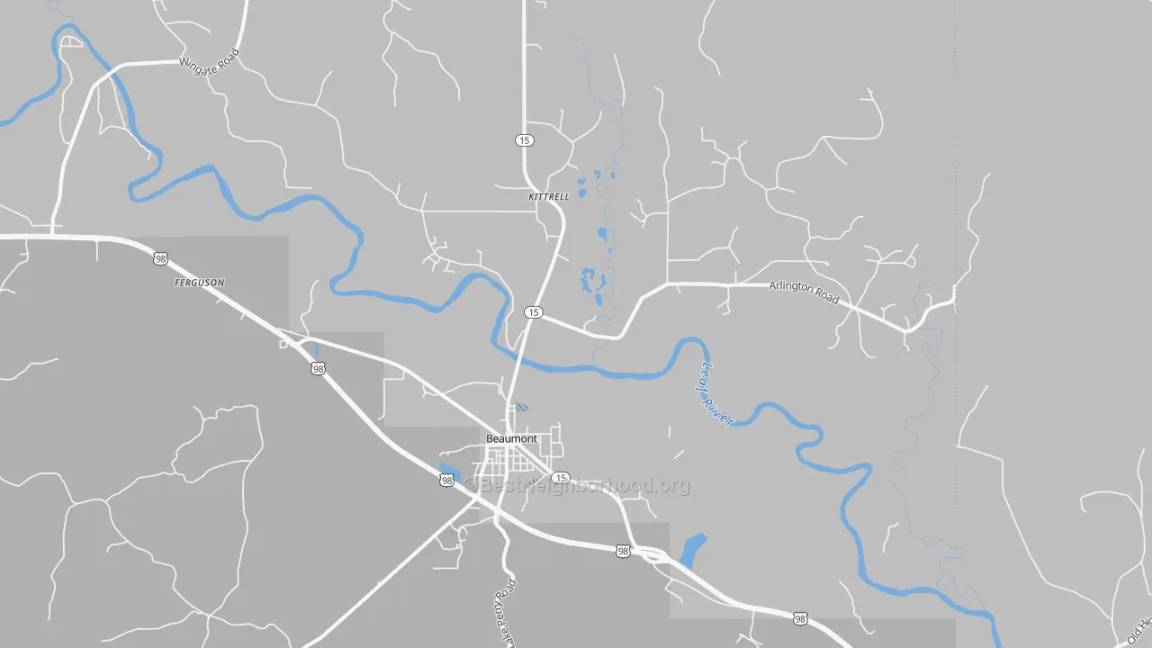 Transit Grade map of Beaumont, MS
