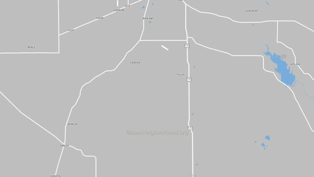 Transit Grade map of Beauregard Parish, LA
