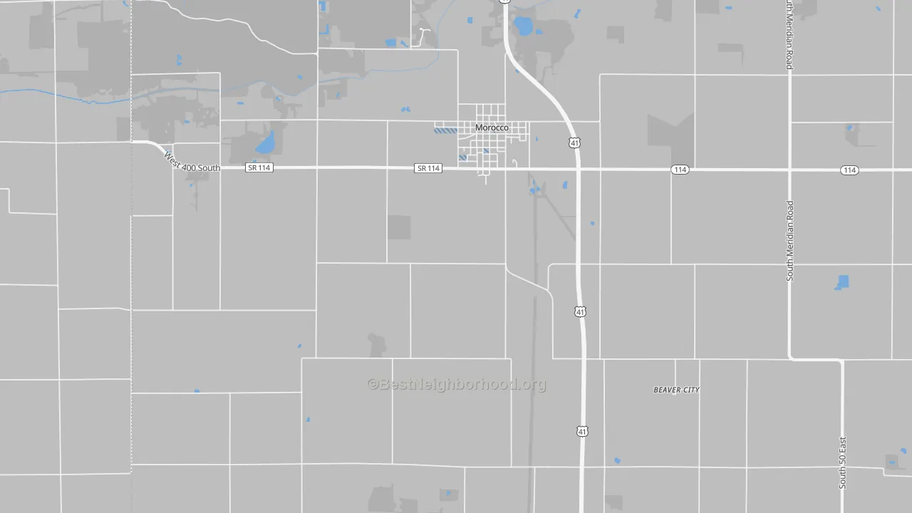 Transit Grade map of Beaver City, IN