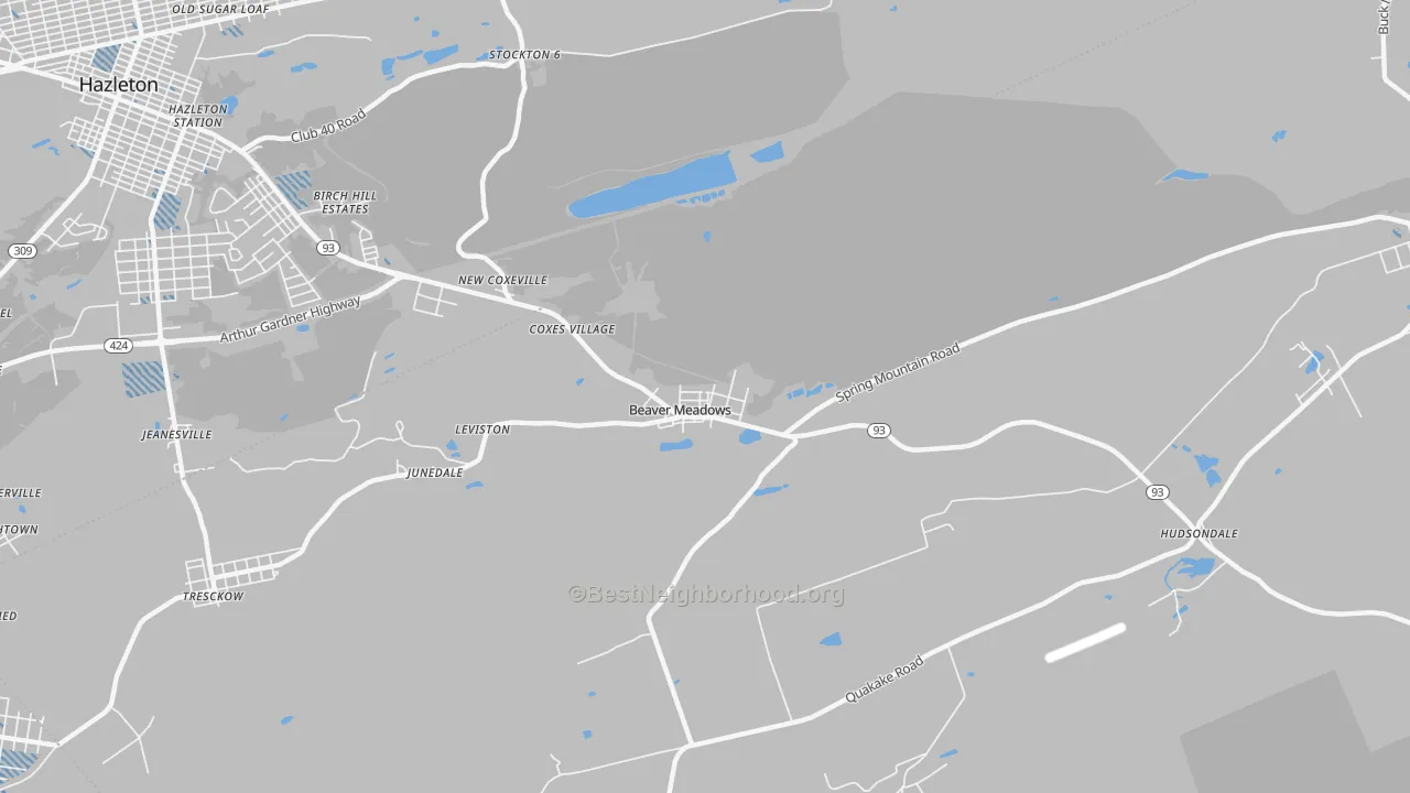 Transit Grade map of Beaver Meadows, PA