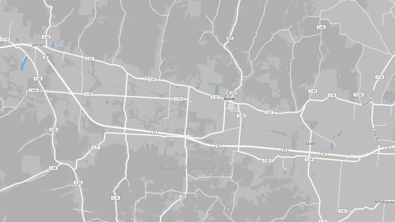 Transit Grade map of Beaver, OH