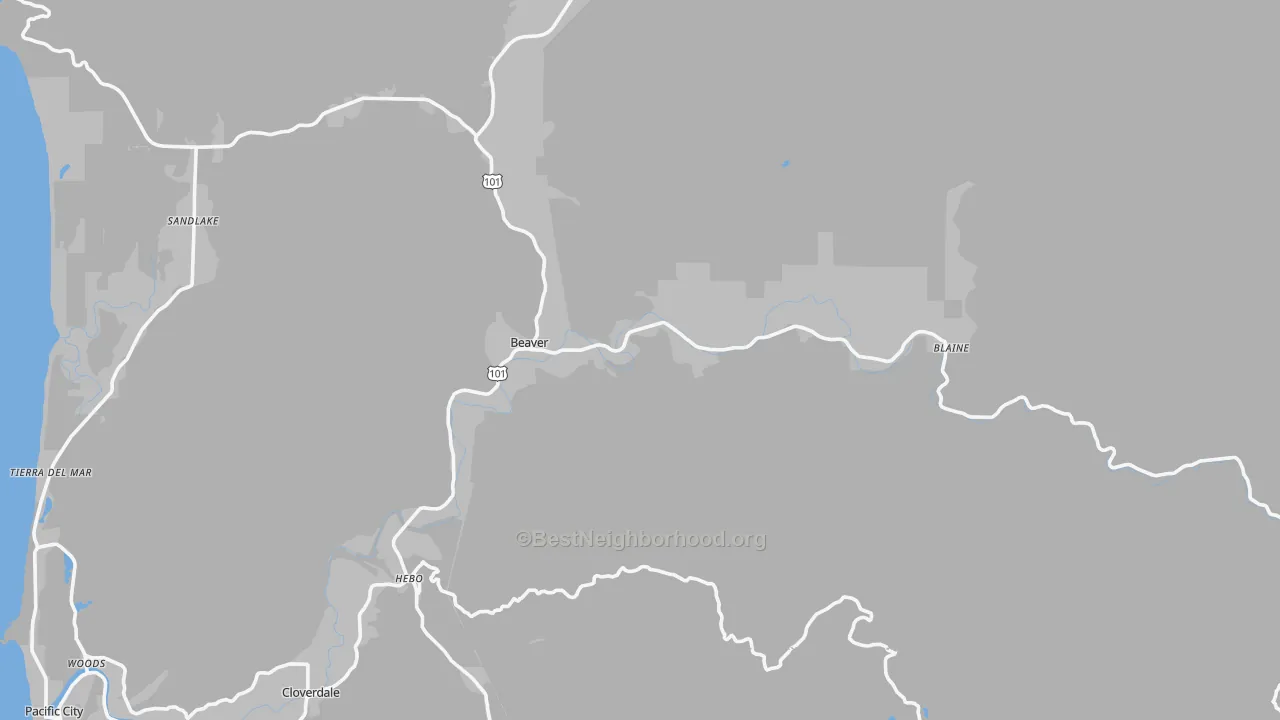 Transit Grade map of Beaver, OR