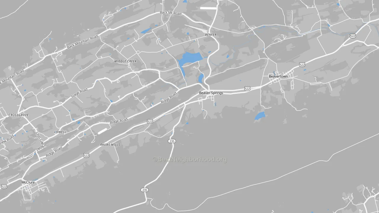Transit Grade map of Beaver Springs, PA