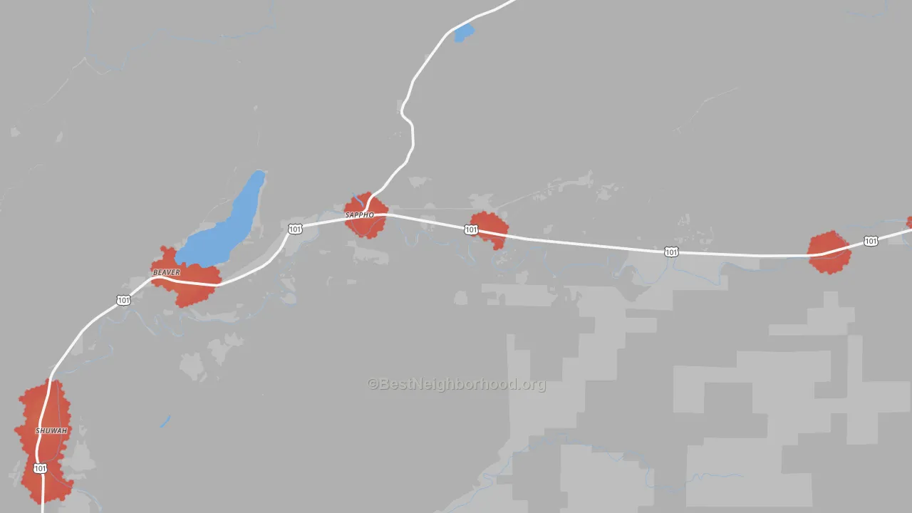 Transit Grade map of Beaver, WA