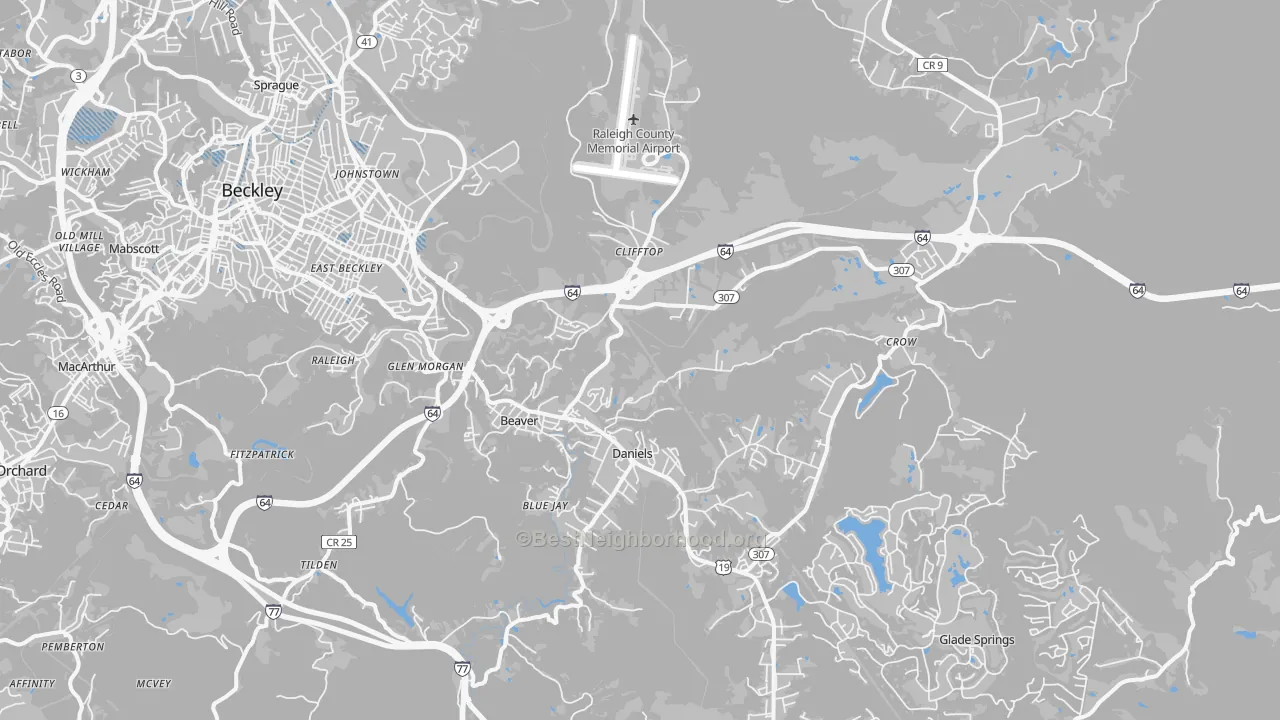 Transit Grade map of Beaver, WV