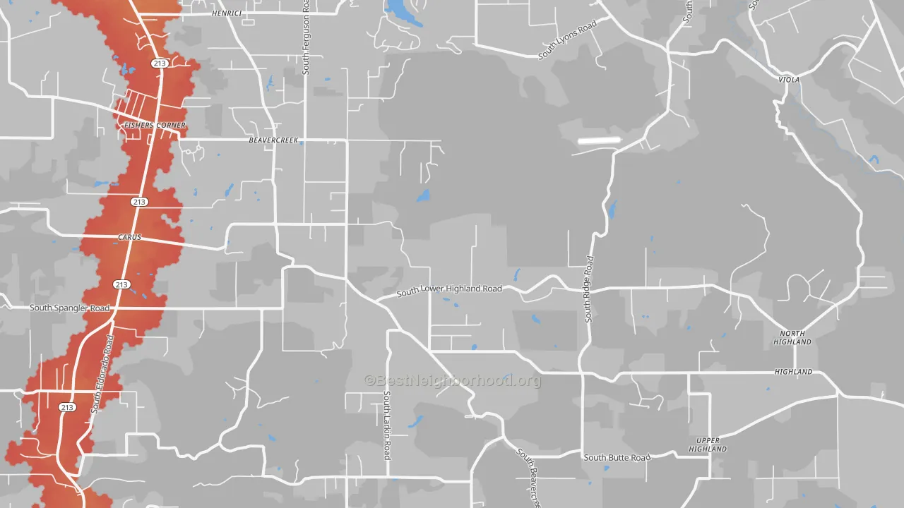 Transit Grade map of Beavercreek, OR