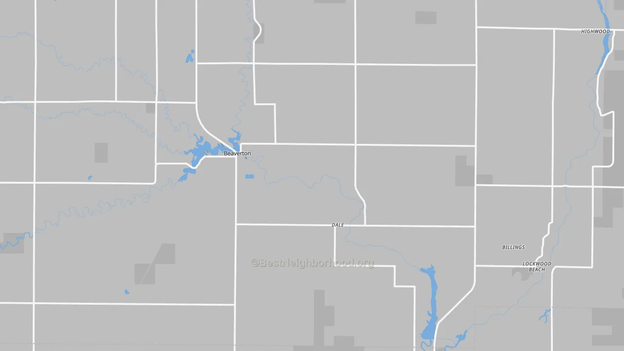 Transit Grade map of Beaverton, MI