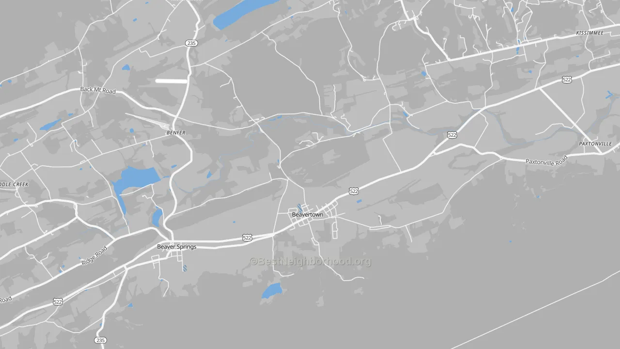 Transit Grade map of Beavertown, PA