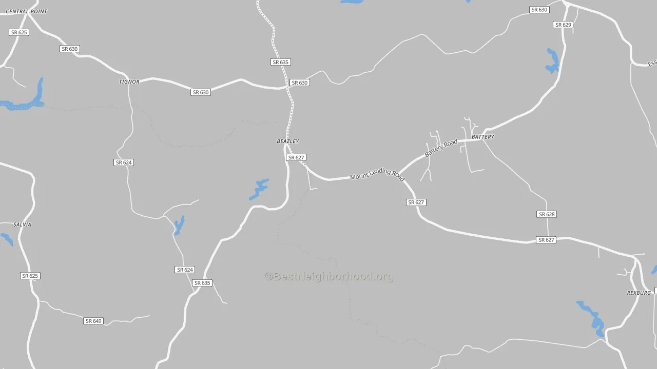 Transit Grade map of Beazley, VA