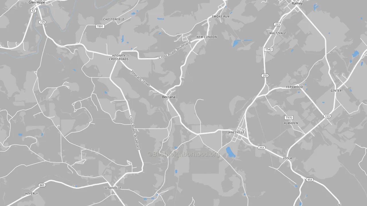 Transit Grade map of Beccaria, PA