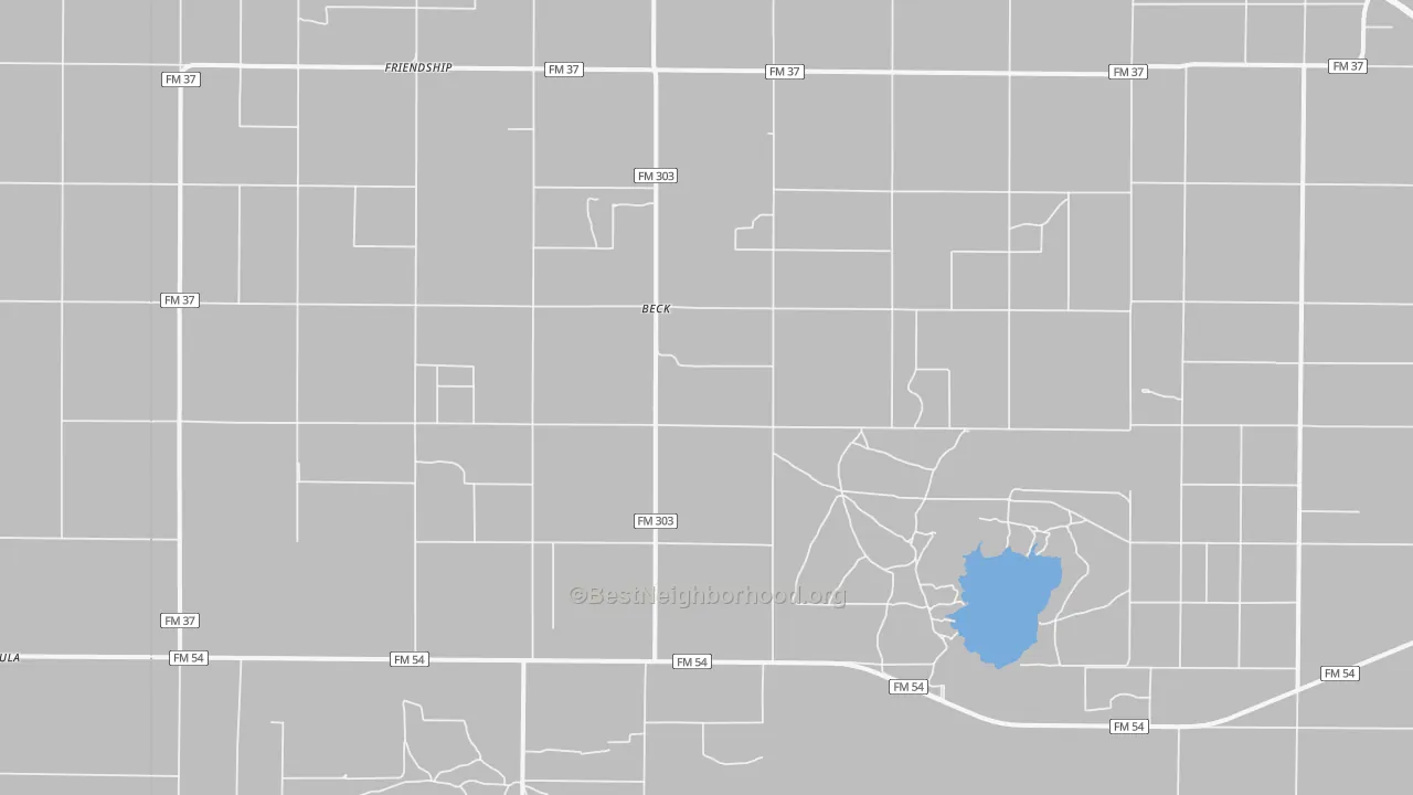 Transit Grade map of Beck, TX