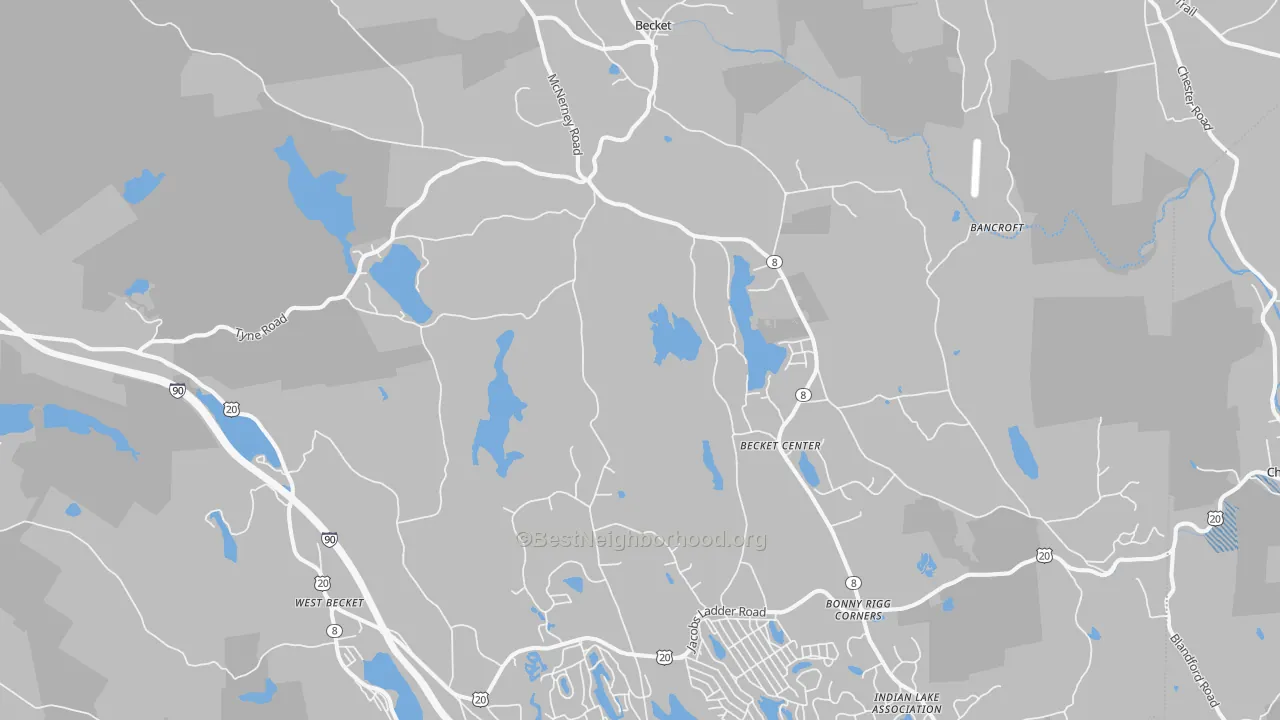 Transit Grade map of Becket, MA