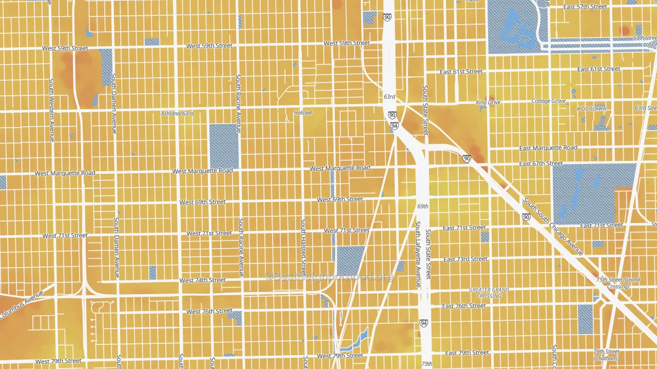 Transit Grade map of Becks Park, Chicago, IL